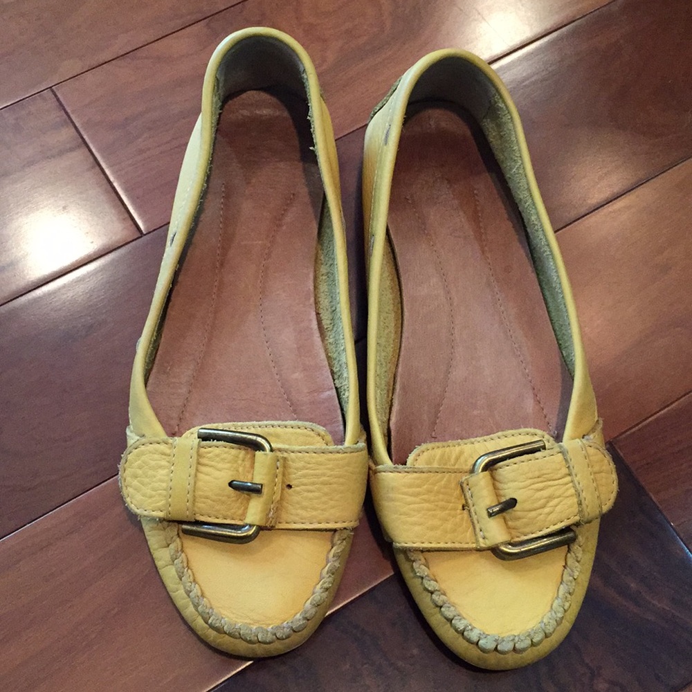 J. Crew Yellow Leather Loafers/Moccasin